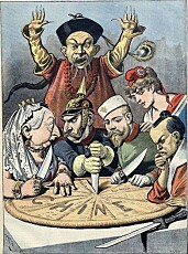 Karikatur fra tidlig på 1900-tallet som viser hvordan stormaktene delte Kina mellom seg. Karikatur fra tidlig på 1900-tallet som viser hvordan stormaktene delte Kina mellom seg.