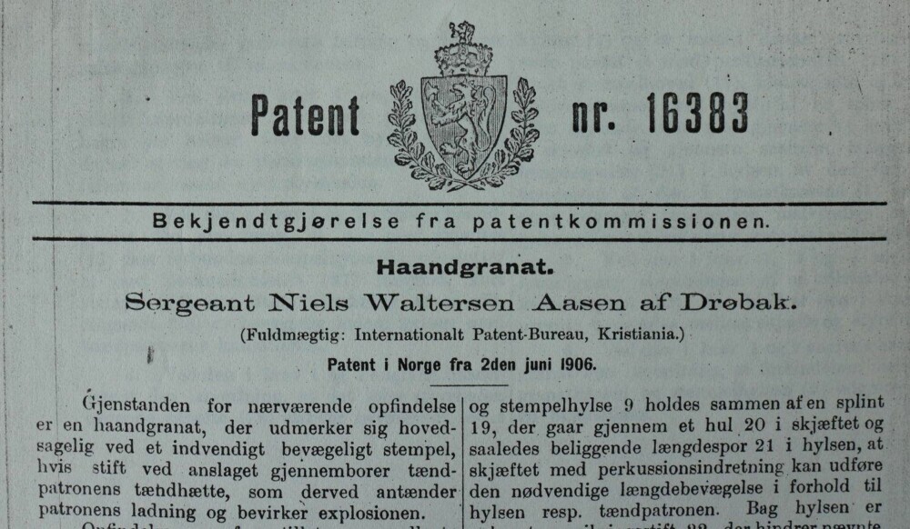 Nils Waltersen Aasen, håndgranatens oppfinner. Nils Waltersen Aasen, håndgranatens oppfinner.