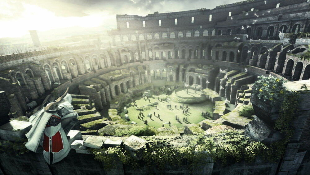 Action-eventyret «Assassin’s Creed» blitt brukt til å undervise historie. Spillet lar en utforske historiske steder og hendelser, her er hovedpersonen i ruinene av Colosseum. Foto: Ubisoft Action-eventyret «Assassin’s Creed» blitt brukt til å undervise historie. Spillet lar en utforske historiske steder og hendelser, her er hovedpersonen i ruinene av Colosseum. Foto: Ubisoft