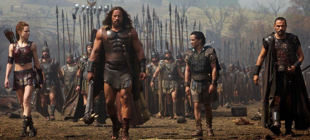 Fra filmen "Hercules". Berdal som Atlanta til venstre i bildet. Dwayne Johnson er Hercules. Fra filmen "Hercules". Berdal som Atlanta til venstre i bildet. Dwayne Johnson er Hercules.