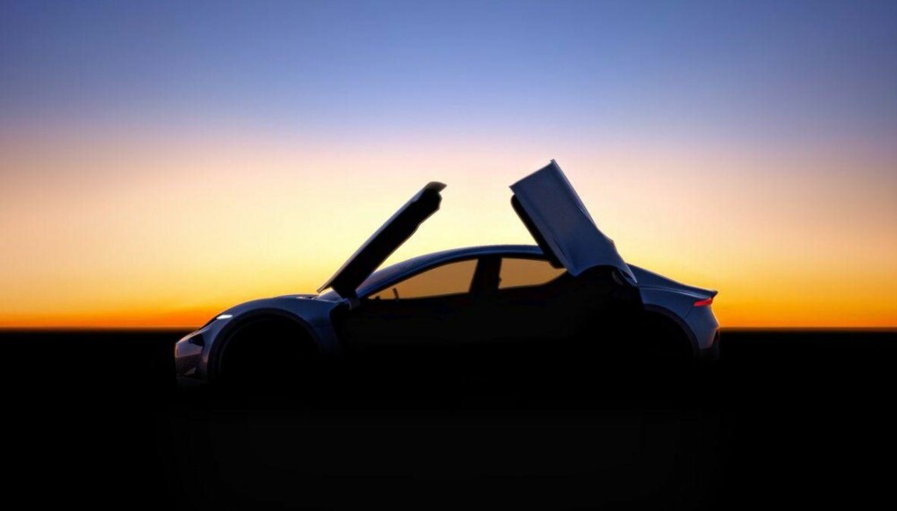 BUTTERFLY: Et tidligere bilde Henrik Fisker publiserte på Twitter viser at den kommende Tesla-konkurrenten vil ha butterfly-dører foran og bak. BUTTERFLY: Et tidligere bilde Henrik Fisker publiserte på Twitter viser at den kommende Tesla-konkurrenten vil ha butterfly-dører foran og bak.