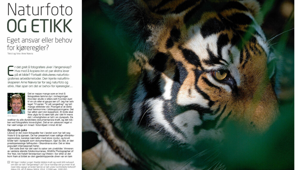 NATURFOTO OG ETIKK: Arne Nævra er brennende opptatt av etikken rundt naturfotografering. Han skrev om temaet i Natur & Foto i 2010. Klikk på bildet for å lese artikkelen (pdf). NATURFOTO OG ETIKK: Arne Nævra er brennende opptatt av etikken rundt naturfotografering. Han skrev om temaet i Natur & Foto i 2010. Klikk på bildet for å lese artikkelen (pdf).