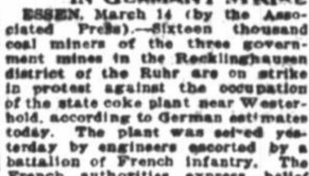 Oppslag i San Francisco Chronicle i mars 1923 Oppslag i San Francisco Chronicle i mars 1923