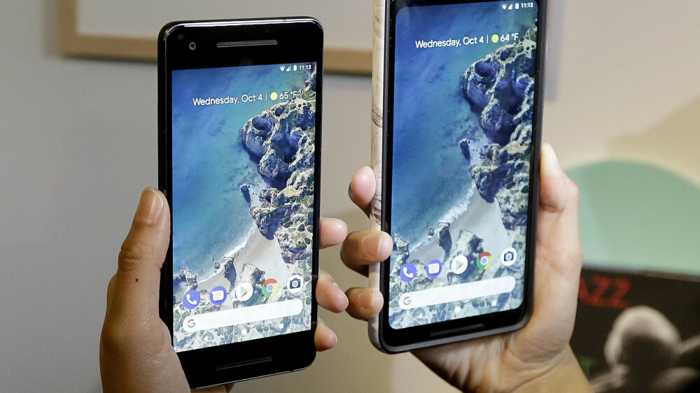 Google annonserte Pixel 2 (t.v.) og Pixel 2 XL onsdag 4. oktober 2017. Google annonserte Pixel 2 (t.v.) og Pixel 2 XL onsdag 4. oktober 2017.