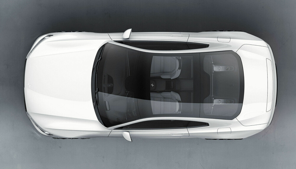 GLASSTAK: Det går i glass på Polestar 1. Det samme designtrekket ser vi i Teslas Model 3. GLASSTAK: Det går i glass på Polestar 1. Det samme designtrekket ser vi i Teslas Model 3.