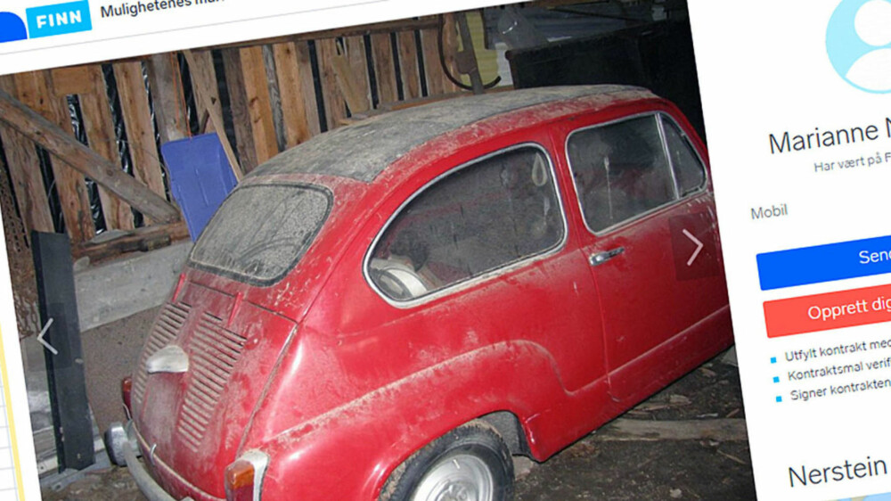 Denne sjeldne bilen ble satt på låven i 1987. Siden har den stått der, men nå skal den selges. Denne sjeldne bilen ble satt på låven i 1987. Siden har den stått der, men nå skal den selges.