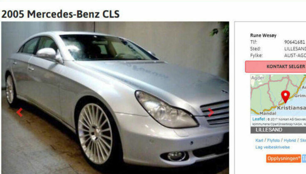 Det finnes en rekke CLS til salgs i Norge for godt under 200.000 kroner. Denne ligger til 169.000 kroner. Faksimile: Autodb.no Det finnes en rekke CLS til salgs i Norge for godt under 200.000 kroner. Denne ligger til 169.000 kroner. Faksimile: Autodb.no