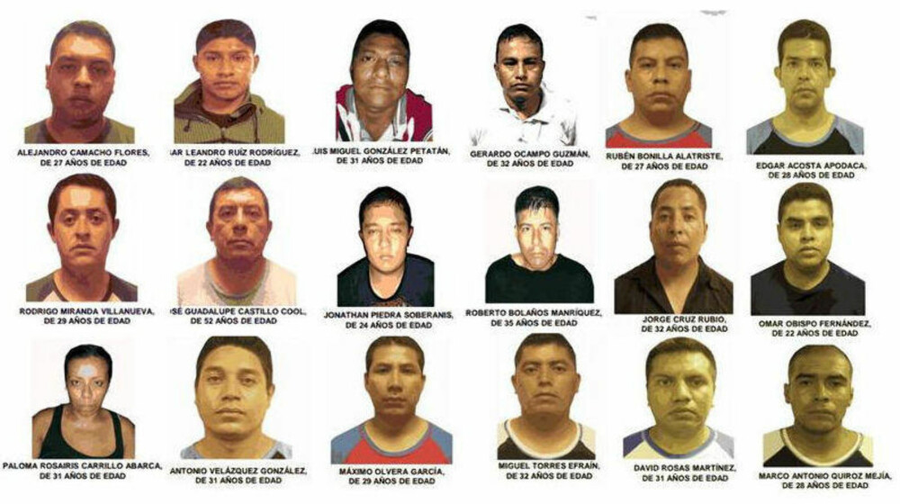 POLITET VAR KRIMBANDE: 13 personer av en kriminell bande på 18 personer viste seg å være politi. De ble arrestert i Acapulco i oktober 2013 siktet for kidnapping og drap i feriebyen. POLITET VAR KRIMBANDE: 13 personer av en kriminell bande på 18 personer viste seg å være politi. De ble arrestert i Acapulco i oktober 2013 siktet for kidnapping og drap i feriebyen.