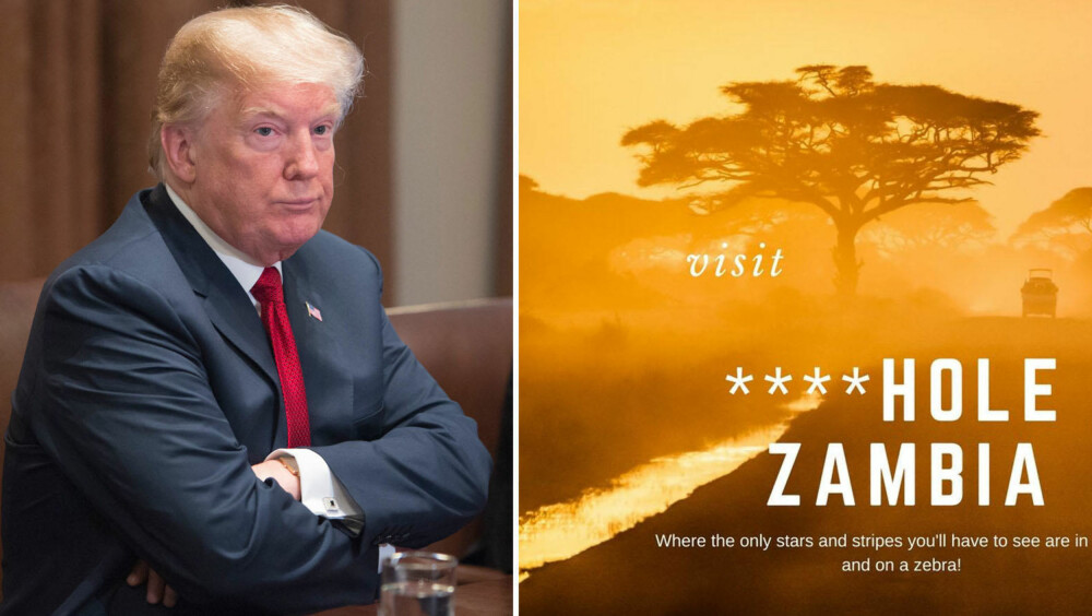 OMFAVNER OMTALEN: Zambia er et av landene som har gjort humor ut av Donald Trumps bemerkelser om at flere land i Afrika er «drittland». OMFAVNER OMTALEN: Zambia er et av landene som har gjort humor ut av Donald Trumps bemerkelser om at flere land i Afrika er «drittland».