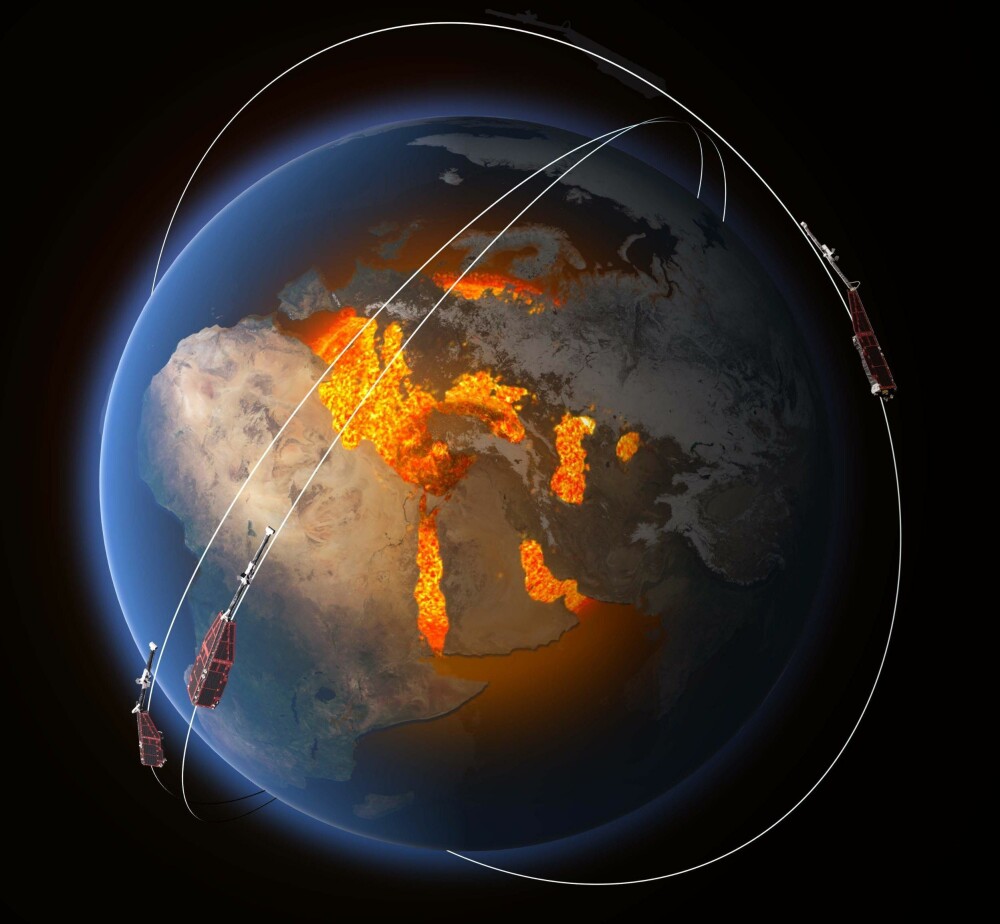 SWARM: De tre satellittene i Den europeiske romfartsorganisasjonens Swarm-oppdrag skal måle jordens magnetiske signaler. Resultatene vil gi forskere innsikt i hvordan det beskyttende magnetfeltet fungerer. SWARM: De tre satellittene i Den europeiske romfartsorganisasjonens Swarm-oppdrag skal måle jordens magnetiske signaler. Resultatene vil gi forskere innsikt i hvordan det beskyttende magnetfeltet fungerer.