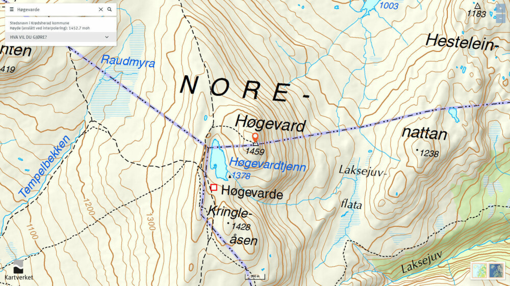 KART OVER HØGEVARDE: Klikk på kartet over for å lage ditt eget turkart over Høgevarde. KART OVER HØGEVARDE: Klikk på kartet over for å lage ditt eget turkart over Høgevarde.