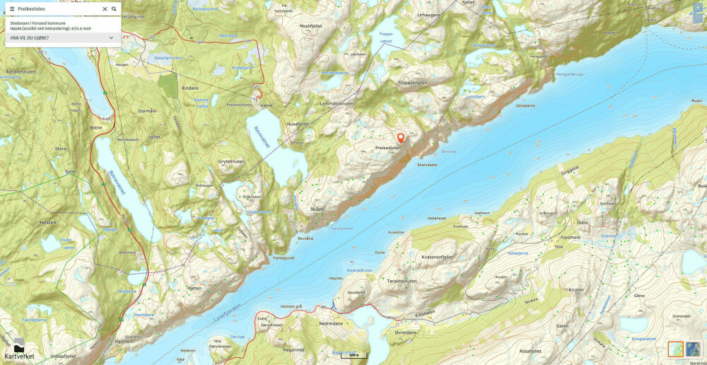 KART OVER PREIKESTOLEN: Klikk på kartet over for å lage ditt eget turkart over Preikestolen. KART OVER PREIKESTOLEN: Klikk på kartet over for å lage ditt eget turkart over Preikestolen.