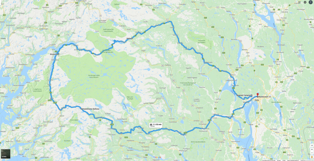 MYE LADING: Tur-retur Oslo-vestlandet ble det ladet på Flå, Hol, Kinsarvik, Haukeliseter fjellstue, Seljord, Kongsberg og Oslo. MYE LADING: Tur-retur Oslo-vestlandet ble det ladet på Flå, Hol, Kinsarvik, Haukeliseter fjellstue, Seljord, Kongsberg og Oslo.