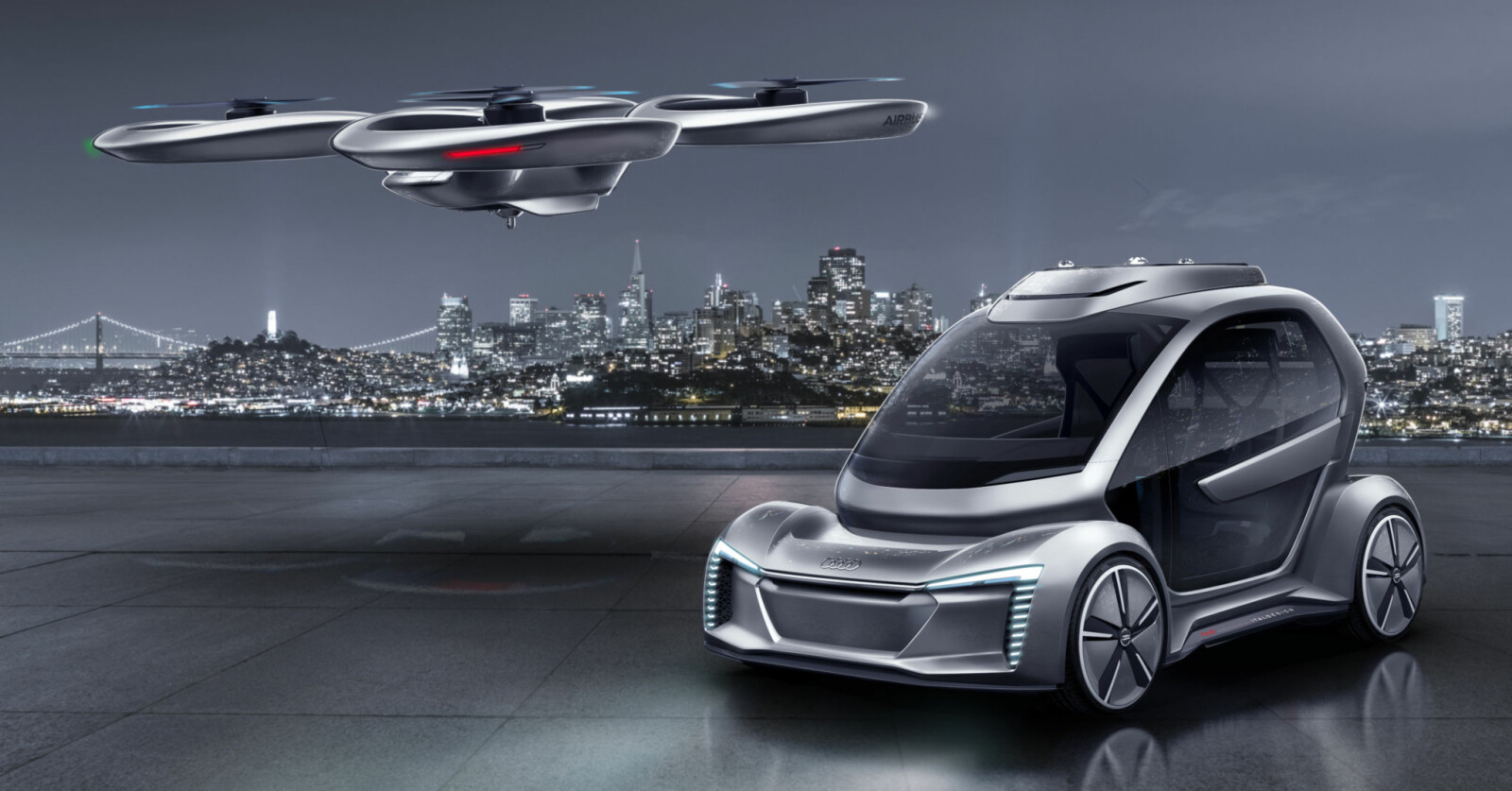 <b>POP.UP NEXT: </b>Dette er resultatet når Audi, Airbus og Italdesign går sammen om å lage bil. <b>POP.UP NEXT: </b>Dette er resultatet når Audi, Airbus og Italdesign går sammen om å lage bil.