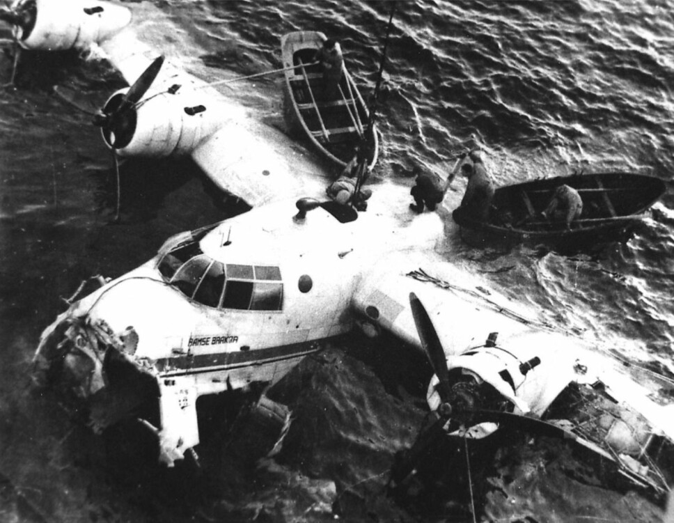 <b>ULYKKE:</b> Flyet «Bamse Brakar» havarerte og sank under avgang i Harstad. Alle om bord overlevde. <b>ULYKKE:</b> Flyet «Bamse Brakar» havarerte og sank under avgang i Harstad. Alle om bord overlevde.