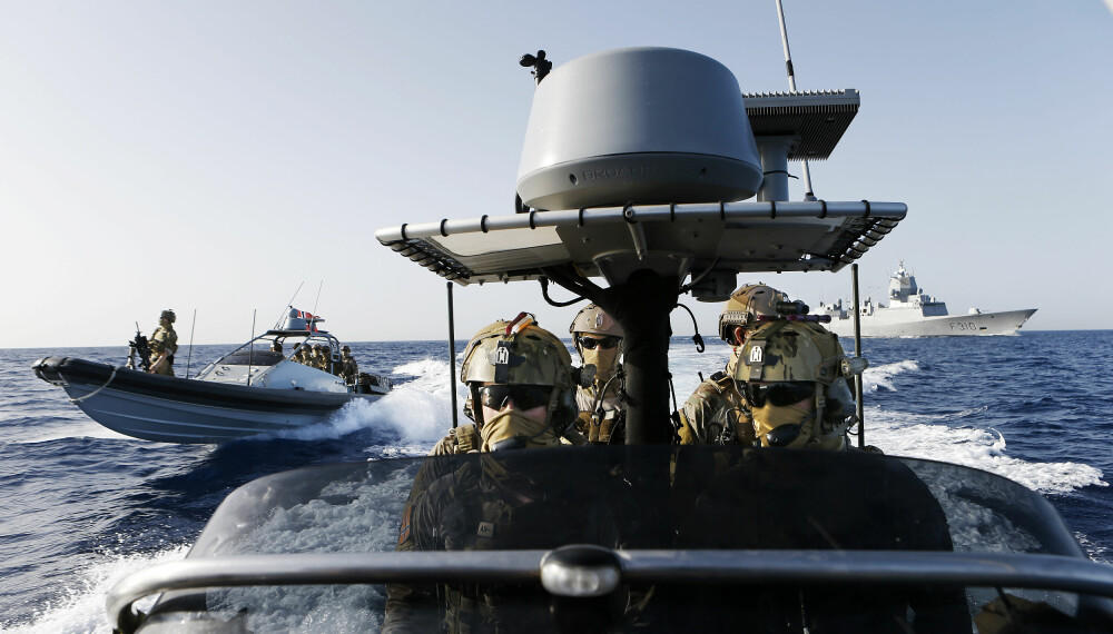 <b>MARINEJEGER:</b> To Goldfish-RIB-er fra Marinejeger-kommandoen på oppdrag
i Rødehavet. <b>MARINEJEGER:</b> To Goldfish-RIB-er fra Marinejeger-kommandoen på oppdrag
i Rødehavet.