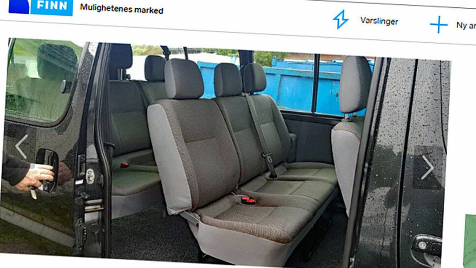 Plassen om bord i Toyota HiAce er mer enn raus. Har er det plass til åtte personer og mye bagasje. Faksimile fra finn.no Plassen om bord i Toyota HiAce er mer enn raus. Har er det plass til åtte personer og mye bagasje. Faksimile fra finn.no