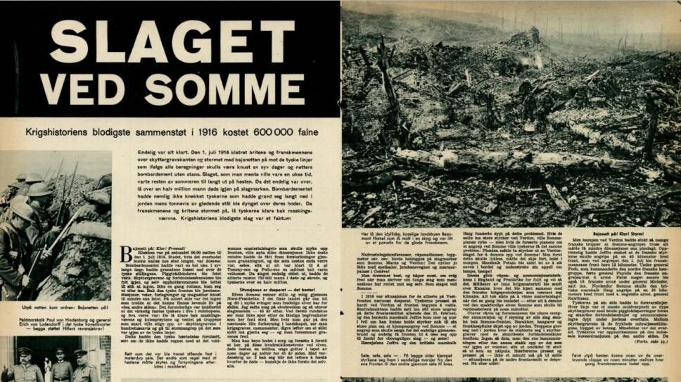 En av Vi Menns artikler om første verdenskrig. Denne er fra 1961. En av Vi Menns artikler om første verdenskrig. Denne er fra 1961.