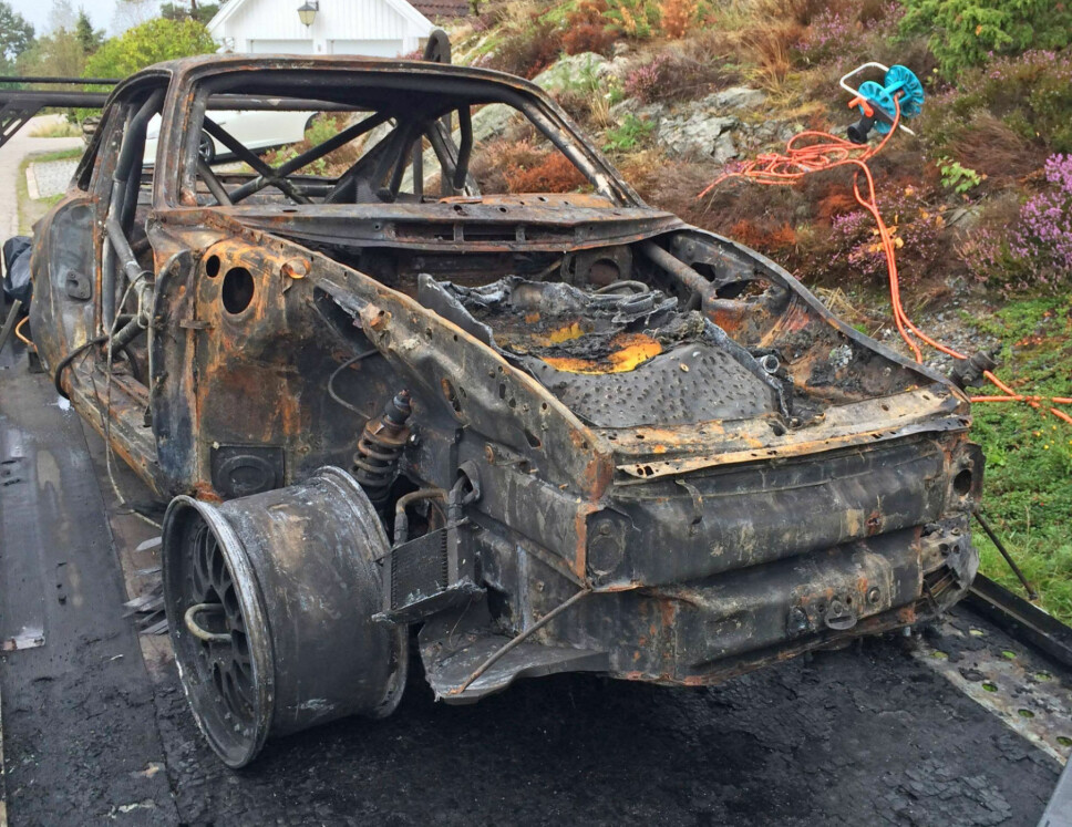 Dette var alt som stod igjen av drømmebilen som Vidar hadde vunnet Gatebil Extreme-serien med tre år på rad. Dette var alt som stod igjen av drømmebilen som Vidar hadde vunnet Gatebil Extreme-serien med tre år på rad.