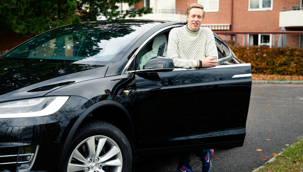Tesla-bilholdet til Morten går i pluss. Det hadde han nesten ikke våget å håpe på da han kjøpte bilen. Foto: Audun Braastad Tesla-bilholdet til Morten går i pluss. Det hadde han nesten ikke våget å håpe på da han kjøpte bilen. Foto: Audun Braastad