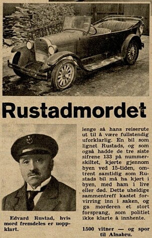 Vi Menns første artikkel om drapet, med et bilde av Rustads Dodge. Den var på vei til opphugging, etter å ha blitt oppbevart av politiet i 18 år. Vi Menns første artikkel om drapet, med et bilde av Rustads Dodge. Den var på vei til opphugging, etter å ha blitt oppbevart av politiet i 18 år.