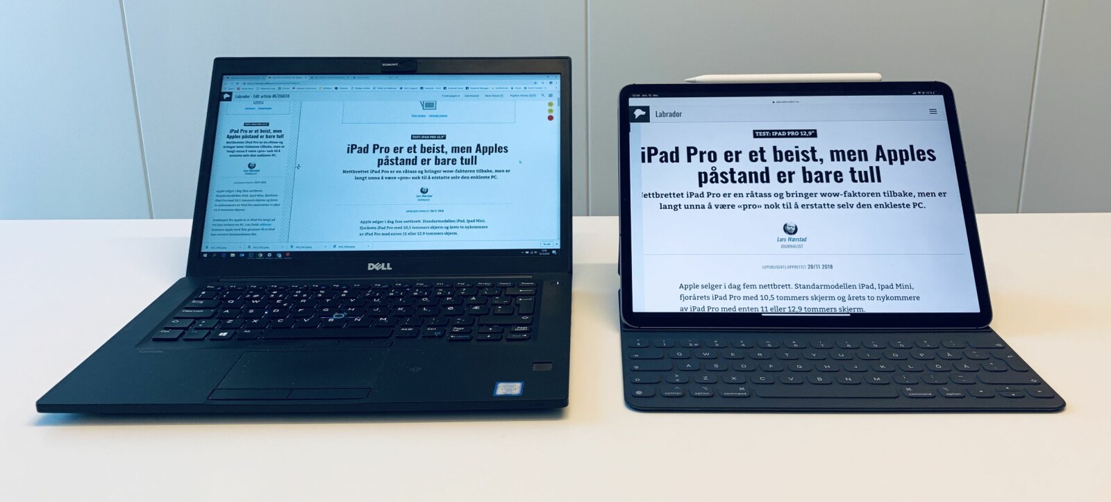 <b>IPAD PRO:</b> Nettbrettet til høyre spiser prosessoren i PC-en til frokost. Med det kan fortsatt ikke erstatte funksjonaliteten en mus tilbyr i jobbsammenheng. <b>IPAD PRO:</b> Nettbrettet til høyre spiser prosessoren i PC-en til frokost. Med det kan fortsatt ikke erstatte funksjonaliteten en mus tilbyr i jobbsammenheng.