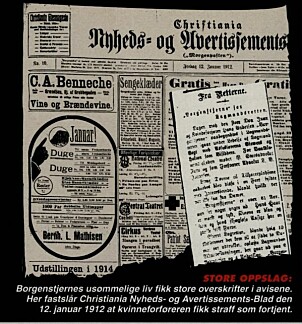 Borgenstjerne skapte store avisoverskrifter. Her slår Christiania Nyheds-og Advertissementblad fast at svindleren fikk som fortjent. Borgenstjerne skapte store avisoverskrifter. Her slår Christiania Nyheds-og Advertissementblad fast at svindleren fikk som fortjent.