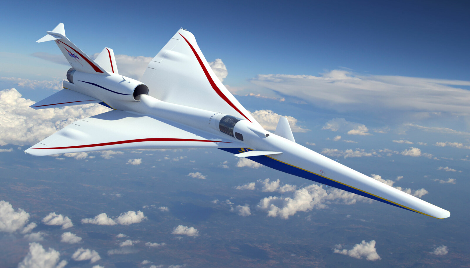 <b>UTEN SMELL: </b>QueSST-designet til Lockheed Martin skal knapt være hørbart når det cruiser på 1,4 ganger lydhastigheten på 55 000 fots høyde. <b>UTEN SMELL: </b>QueSST-designet til Lockheed Martin skal knapt være hørbart når det cruiser på 1,4 ganger lydhastigheten på 55 000 fots høyde.
