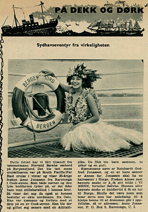 1964: Anne Jonassen på det norske cruiseskipet Bergensfjord. Hun var der med resten av søskenflokken for å underholde. 1964: Anne Jonassen på det norske cruiseskipet Bergensfjord. Hun var der med resten av søskenflokken for å underholde.