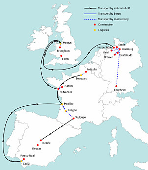 <b>FLYTRANSPORT:</b> A380 er satt sammen av deler fra hele Europa. <b>FLYTRANSPORT:</b> A380 er satt sammen av deler fra hele Europa.