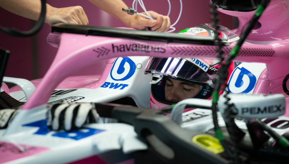 <b>BLIKKFANG:</b> Force Indias rosa F1-bil. <b>BLIKKFANG:</b> Force Indias rosa F1-bil.