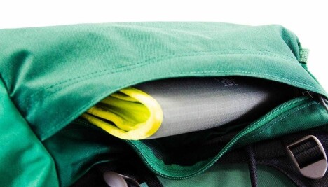 <b>TOPPLOKK:</b> Osprey Rook/Renn 50 har et tradisjonelt topplokk med lomme. <b>TOPPLOKK:</b> Osprey Rook/Renn 50 har et tradisjonelt topplokk med lomme.
