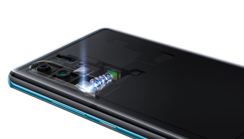 <b>PERISKOP:</b> Huawei har lagt linsene horisontalt for å få plass. Et prisme bruks for å fange lyset. <b>PERISKOP:</b> Huawei har lagt linsene horisontalt for å få plass. Et prisme bruks for å fange lyset.