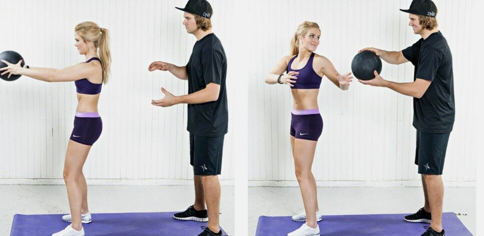Sidekast med ball. Sidekast med ball.