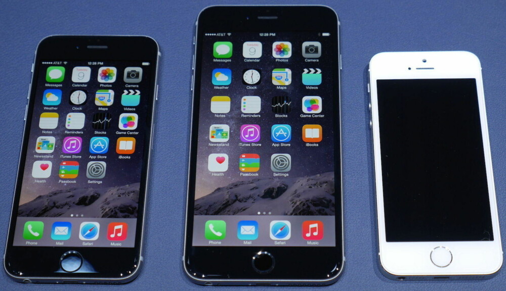 Phone 6, iPhone 6 Plus och iPhone 5S side om side ... Phone 6, iPhone 6 Plus och iPhone 5S side om side ...