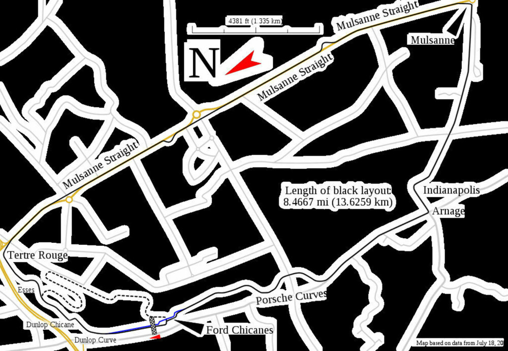 24-timersløpet på Le Mans arrangeres på Circuit de la Sarthe i nærheten av Le Mans i Frankrike. Løpet blir ofte omtalt som bare Le Mans. 24-timersløpet på Le Mans arrangeres på Circuit de la Sarthe i nærheten av Le Mans i Frankrike. Løpet blir ofte omtalt som bare Le Mans.