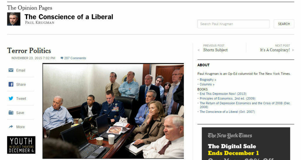 New York Times-skribent Paul Krugman fikk mye oppmerksomhet rundt blogginnlegget sitt på grunn av dette bildet. Om du ser nøye etter, ser du kanskje hvorfor. New York Times-skribent Paul Krugman fikk mye oppmerksomhet rundt blogginnlegget sitt på grunn av dette bildet. Om du ser nøye etter, ser du kanskje hvorfor.
