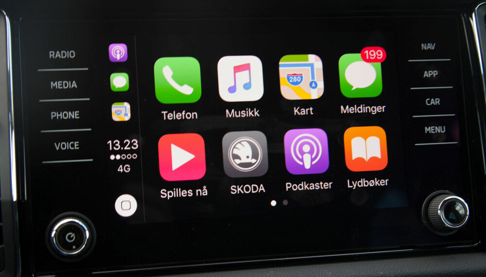 Infotainmentsystemet domineres nå av mobiltelefonen - noe som er en god ting. Infotainmentsystemet domineres nå av mobiltelefonen - noe som er en god ting.