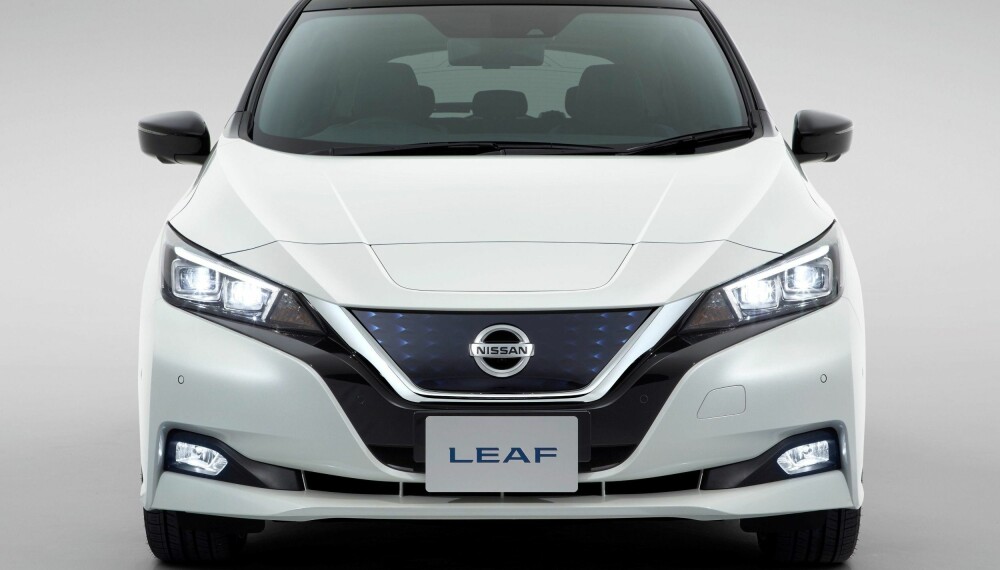 Slik ser nye Nissan Leaf ut rett forfra. Slik ser nye Nissan Leaf ut rett forfra.