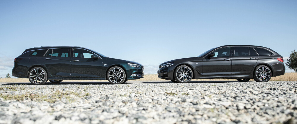 2 x 5 METER: Av format er Opels nye stasjonsvogn (t.v.) i storbilklassen, og faktisk lengre enn BMWs nyhet. 2 x 5 METER: Av format er Opels nye stasjonsvogn (t.v.) i storbilklassen, og faktisk lengre enn BMWs nyhet.