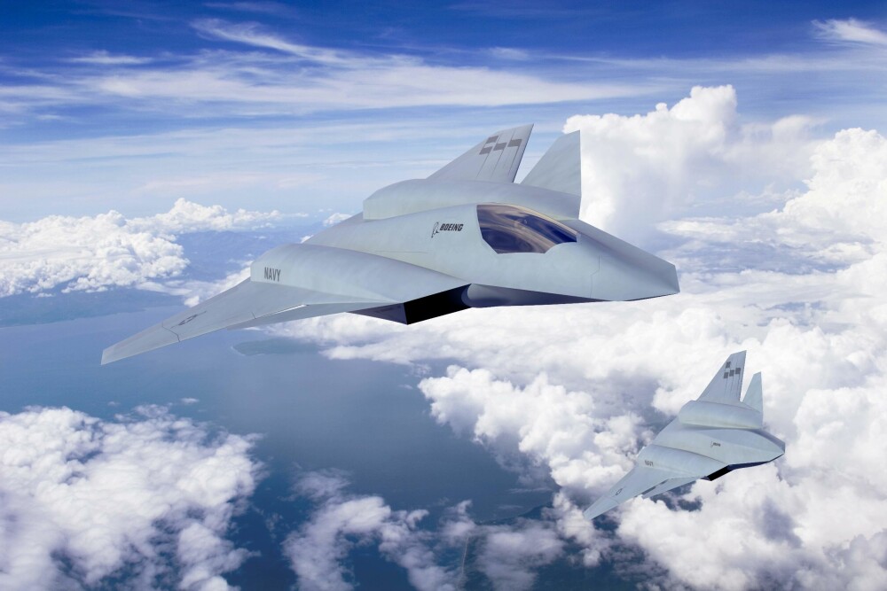 KUNSTIG INTELLIGENS: Framtidens kampfly kan komme med annenpiloten ferdig installert. Slik forestiller Boeing seg at sitt 6. generasjons jagerfly kan se ut. KUNSTIG INTELLIGENS: Framtidens kampfly kan komme med annenpiloten ferdig installert. Slik forestiller Boeing seg at sitt 6. generasjons jagerfly kan se ut.