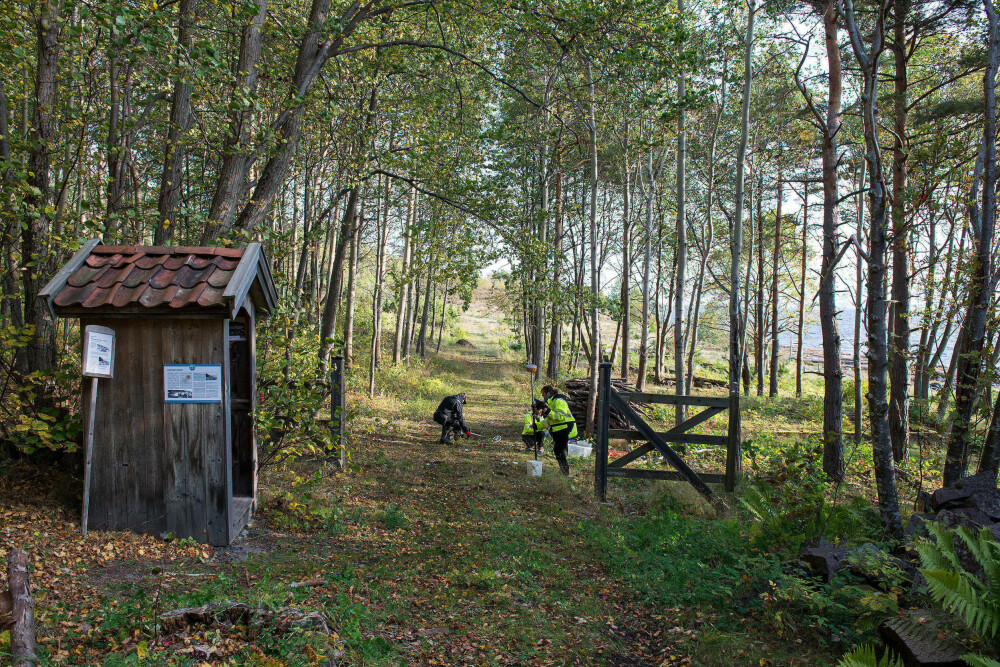 IDYLL: Leirområdet slik det ser ut i dag, tatt fra samme vinkel som bildet fra 1945. Selv om det er delvis gjengrodd, er fundamentene etter fangebrakkene godt synlige. IDYLL: Leirområdet slik det ser ut i dag, tatt fra samme vinkel som bildet fra 1945. Selv om det er delvis gjengrodd, er fundamentene etter fangebrakkene godt synlige.