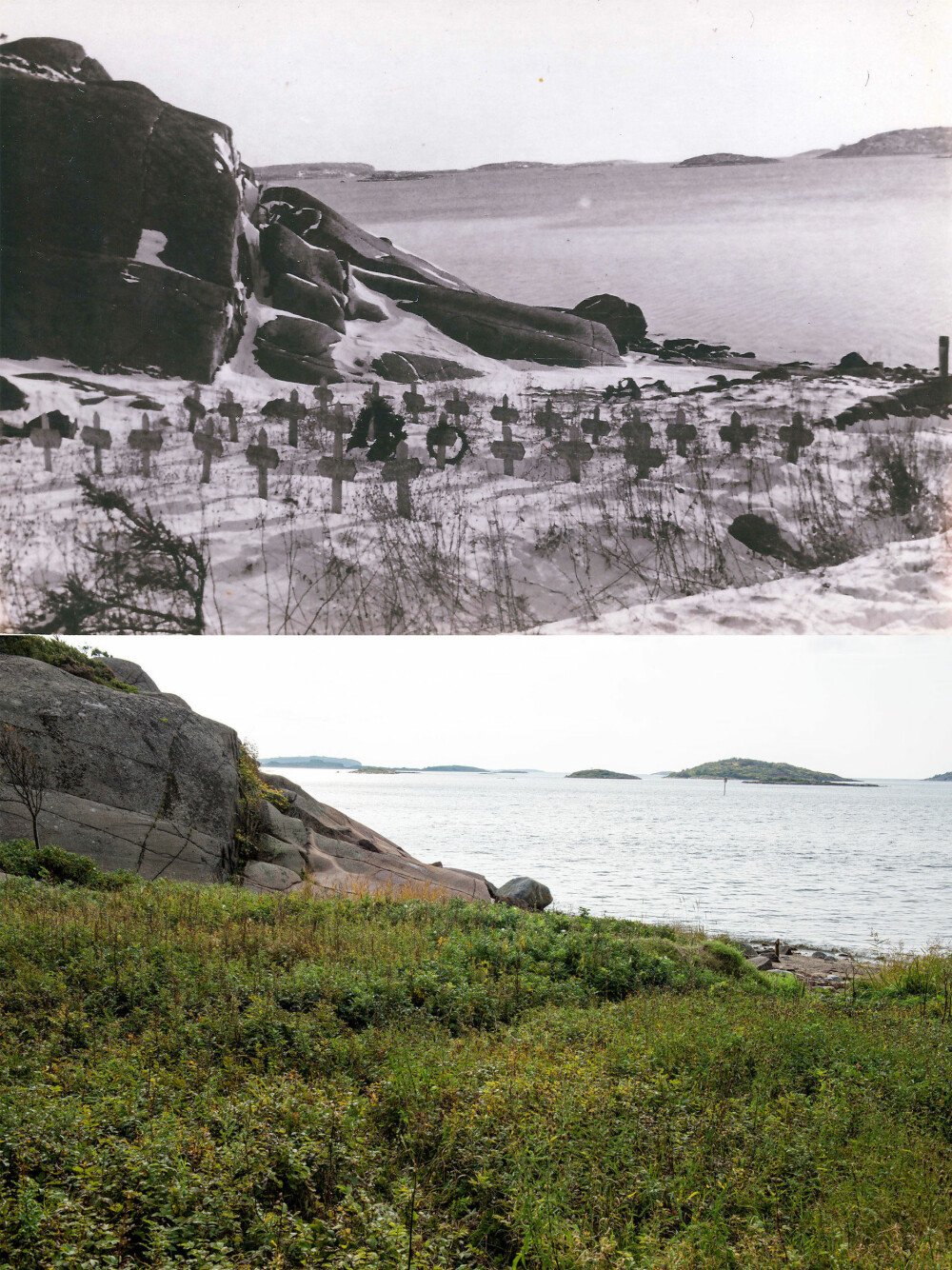 GRAVPLASS: Gravplassen på sydsiden av øya inneholdt 28 fangegraver som ble flyttet i 1953. I dag er området en strandidyll. GRAVPLASS: Gravplassen på sydsiden av øya inneholdt 28 fangegraver som ble flyttet i 1953. I dag er området en strandidyll.