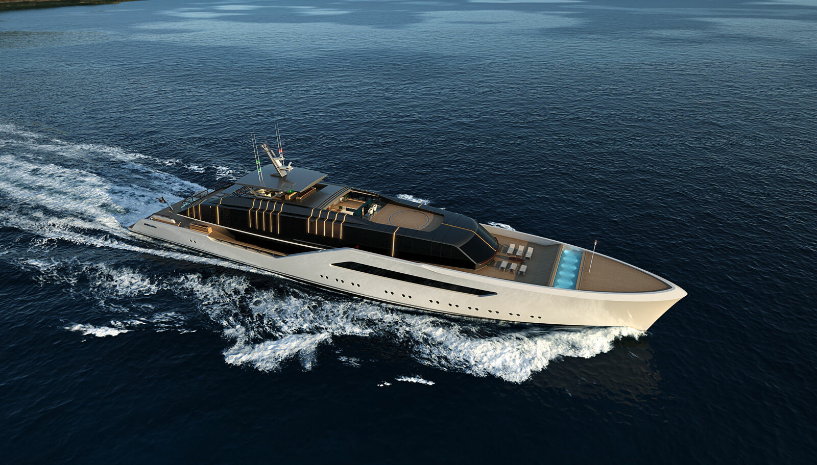 SMEKKER: Pentagramma 82m er lavere og mer elegant enn de typiske superyachtene i denne klassen. SMEKKER: Pentagramma 82m er lavere og mer elegant enn de typiske superyachtene i denne klassen.