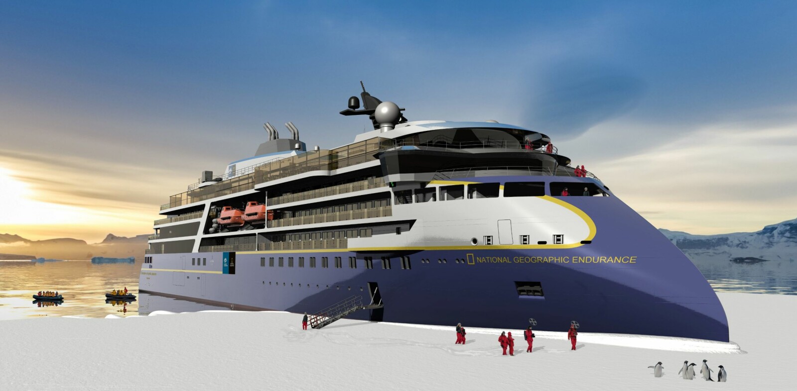<b><SPAN CLASS=BOLD><STRONG>X-BOW:</b></strong></span> «National Geographic Endurance» skal ferdigstilles hos Ulstein Verft i Ulsteinvik og skal leveres i 2020. <b><SPAN CLASS=BOLD><STRONG>X-BOW:</b></strong></span> «National Geographic Endurance» skal ferdigstilles hos Ulstein Verft i Ulsteinvik og skal leveres i 2020.