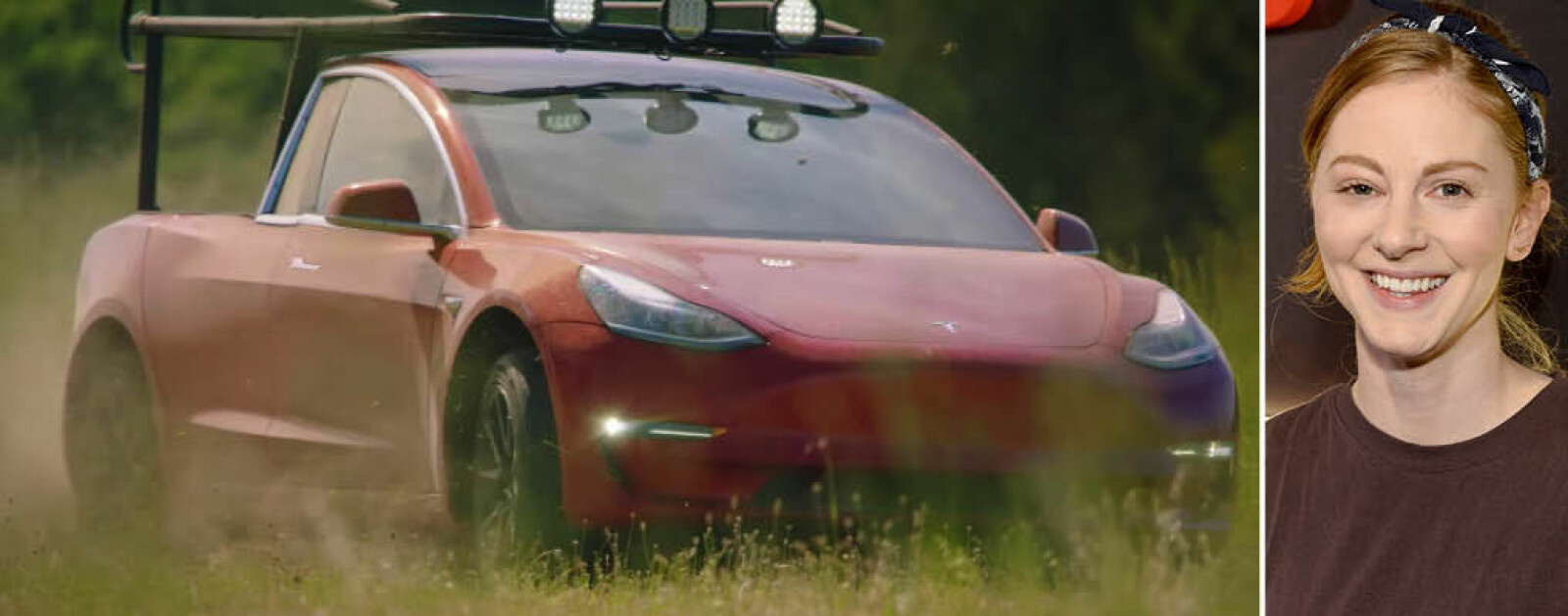 TRUCLA: Tesla Model 3 + pickup = Trucla. Den svenske Youtube-stjernen Simone Giertz har bygd om en Model 3 til å bli en pickup. TRUCLA: Tesla Model 3 + pickup = Trucla. Den svenske Youtube-stjernen Simone Giertz har bygd om en Model 3 til å bli en pickup.
