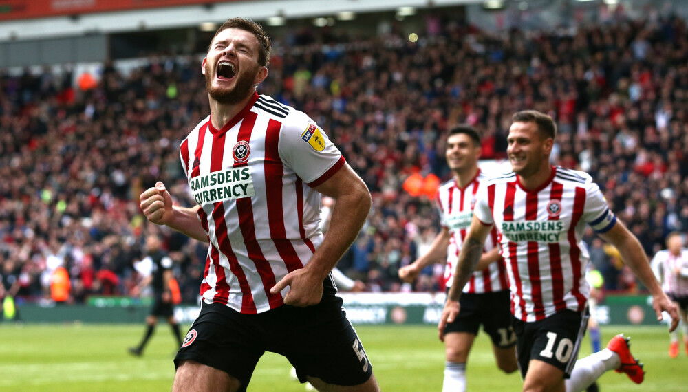 <b>SHEFFIELD UNITED:</b> Jack O'Connel, Billy Sharp og John Egan (bak). <b>SHEFFIELD UNITED:</b> Jack O'Connel, Billy Sharp og John Egan (bak).