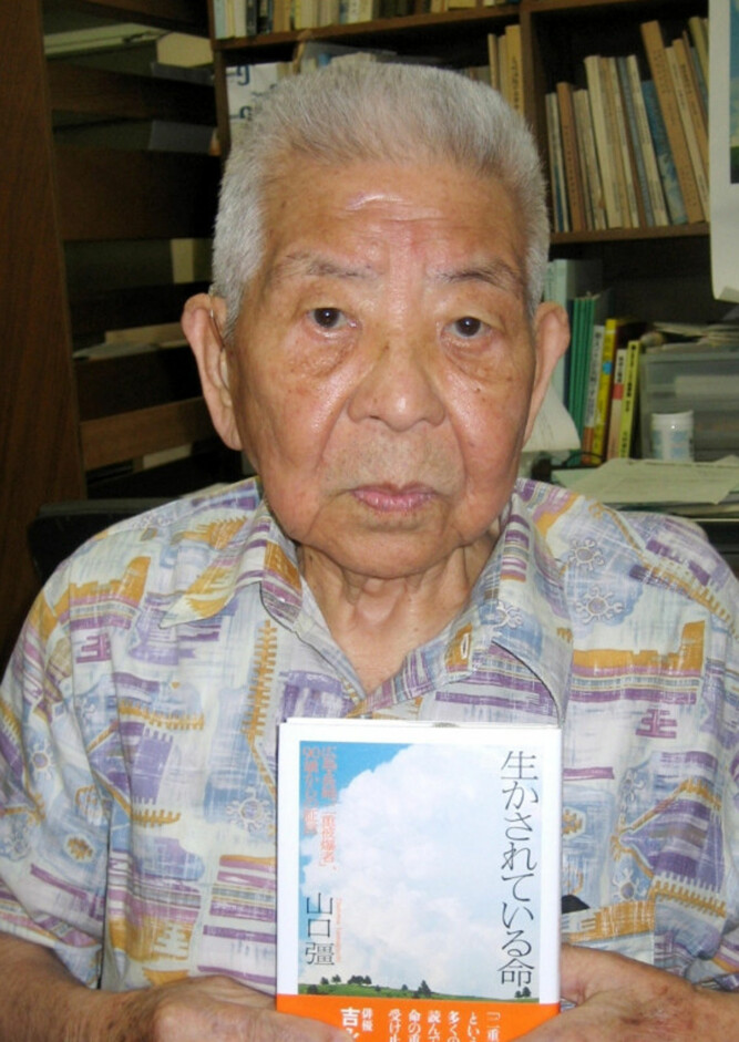 <b>BOMBET:</b> Tsutomu Yamaguchi overlevde både Hiroshima og Nagasaki og ble 93 år gammel. <b>BOMBET:</b> Tsutomu Yamaguchi overlevde både Hiroshima og Nagasaki og ble 93 år gammel.