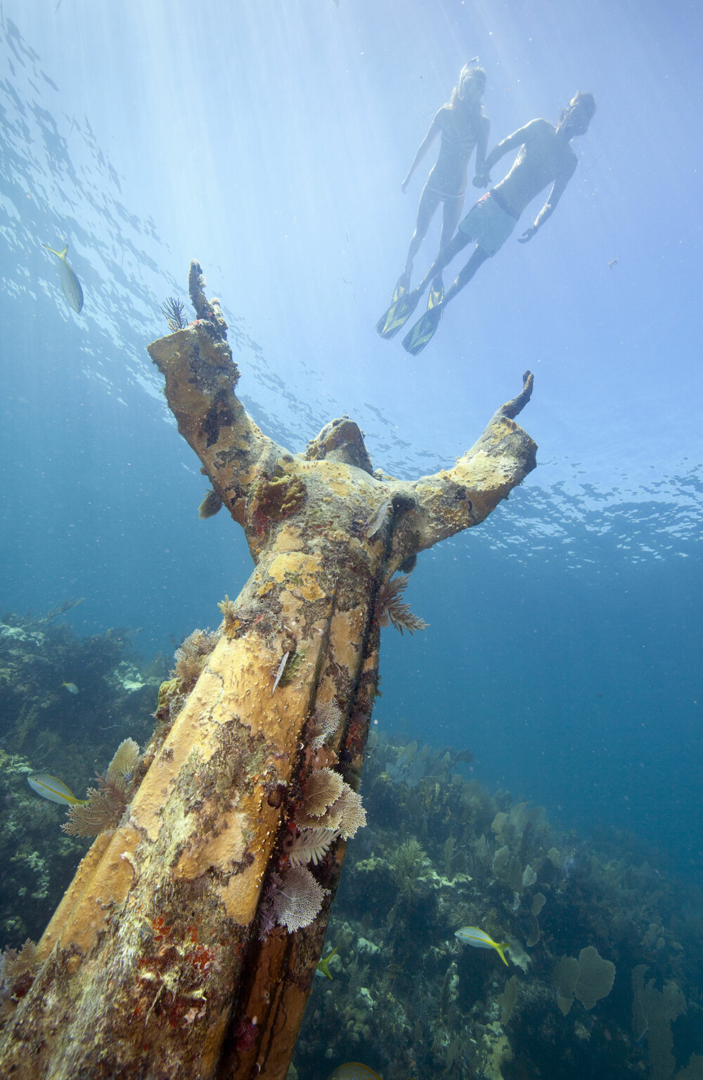 <b>NASJONAL-PARK:</b> Christ of the Deep-statuen ved Key Largo. <b>NASJONAL-PARK:</b> Christ of the Deep-statuen ved Key Largo.