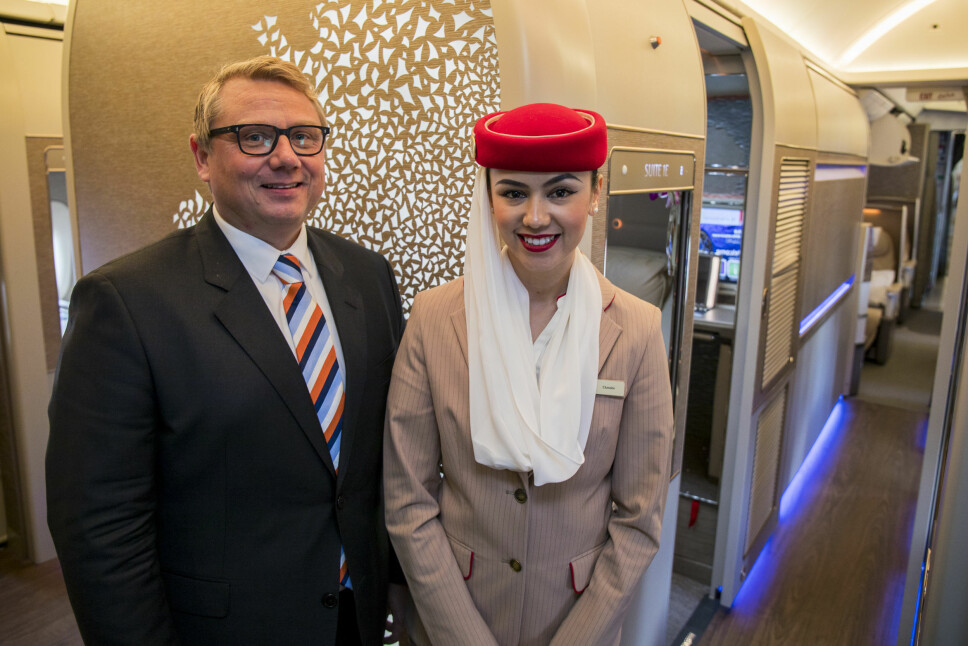 <b>JUBILEUM:</b> Emirates norgessjef Terje Grue mener at 1. klasse er vanedannende. <b>JUBILEUM:</b> Emirates norgessjef Terje Grue mener at 1. klasse er vanedannende.